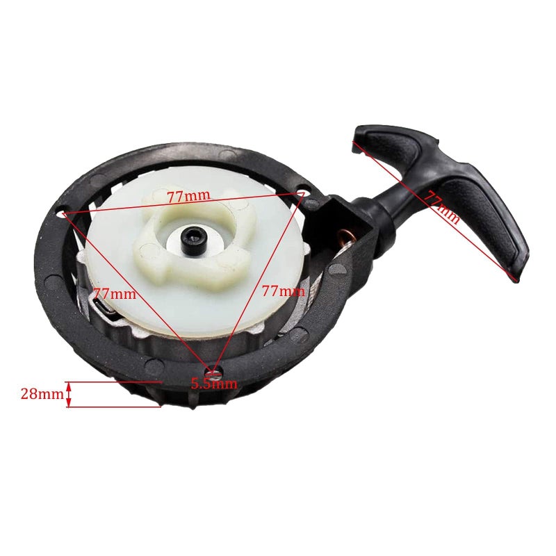 PRO BAT Aluminum Alloy Easy Recoil Pull Start Starter for 47cc 49cc Mini Moto Chopper ATV Quad Dirt Pocket Bike Scooter 2 Stroke, Black - Image 2